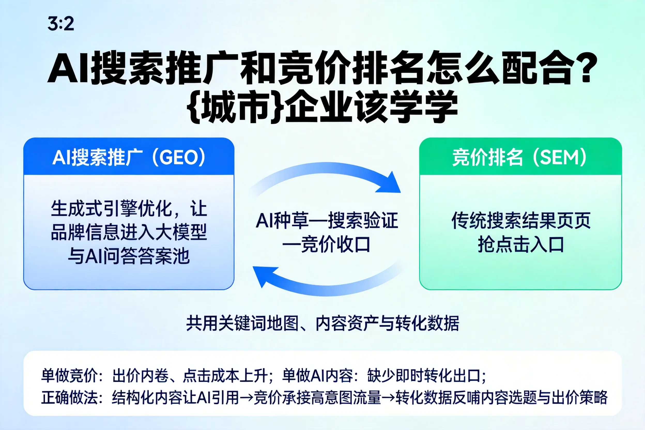 AI搜索推广和竞价排名怎么配合？郴州企业该学学
