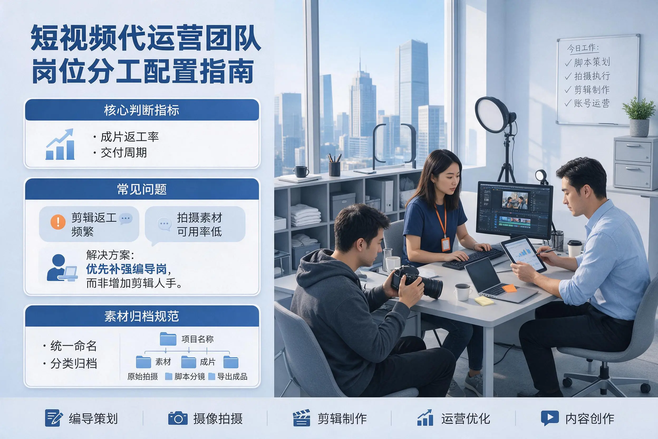 短视频代运营团队如何配置？郴州企业岗位分工科普说明