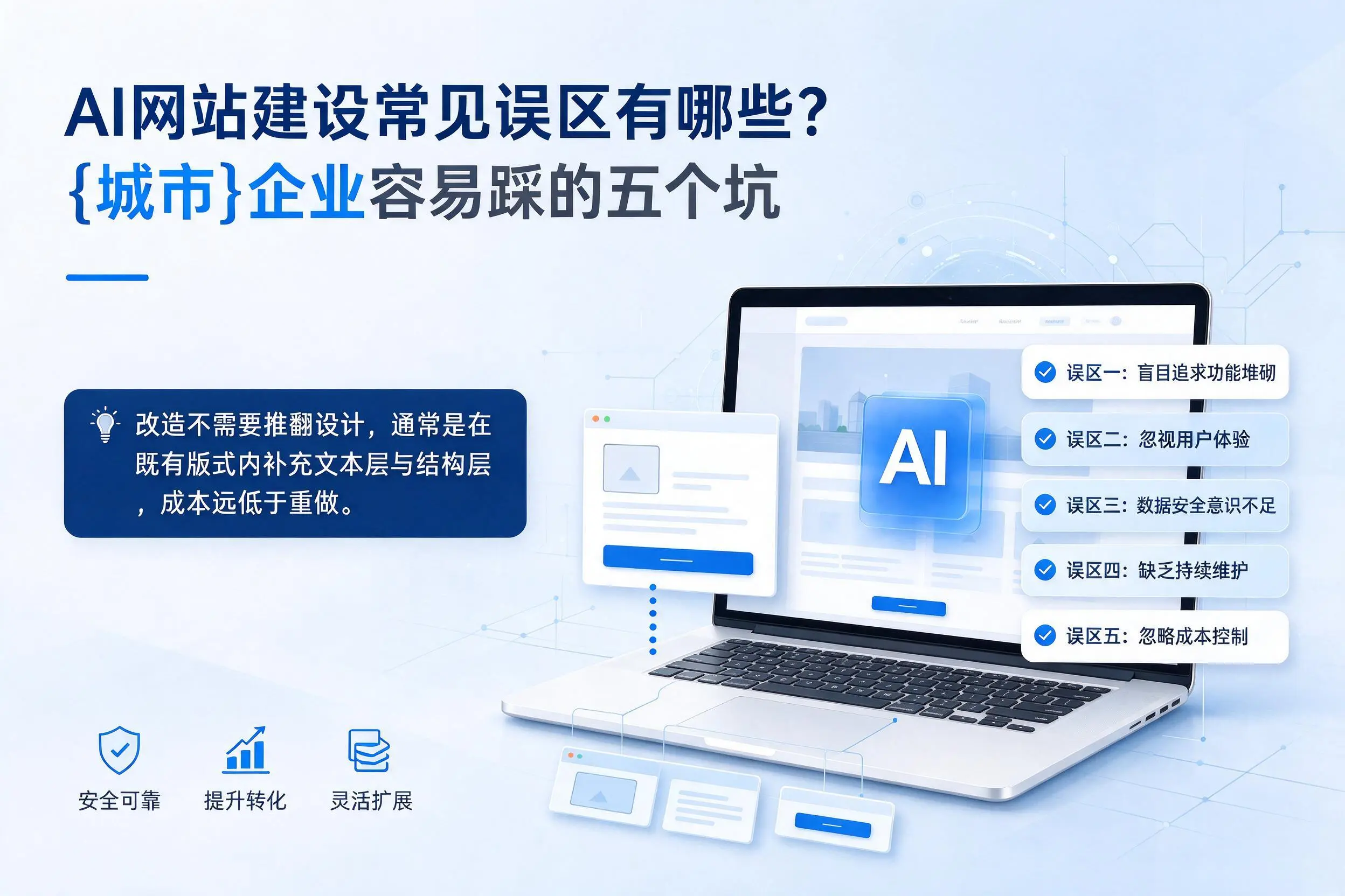 AI网站建设常见误区有哪些？郴州企业容易踩的五个坑