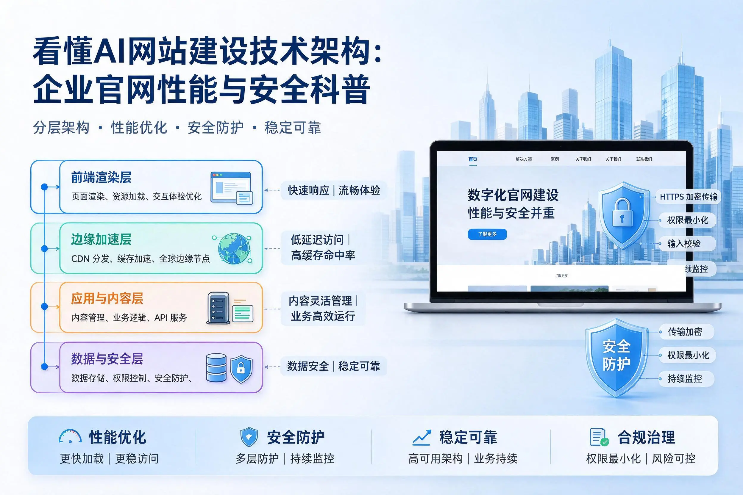 看懂AI网站建设技术架构:郴州企业官网性能与安全科普