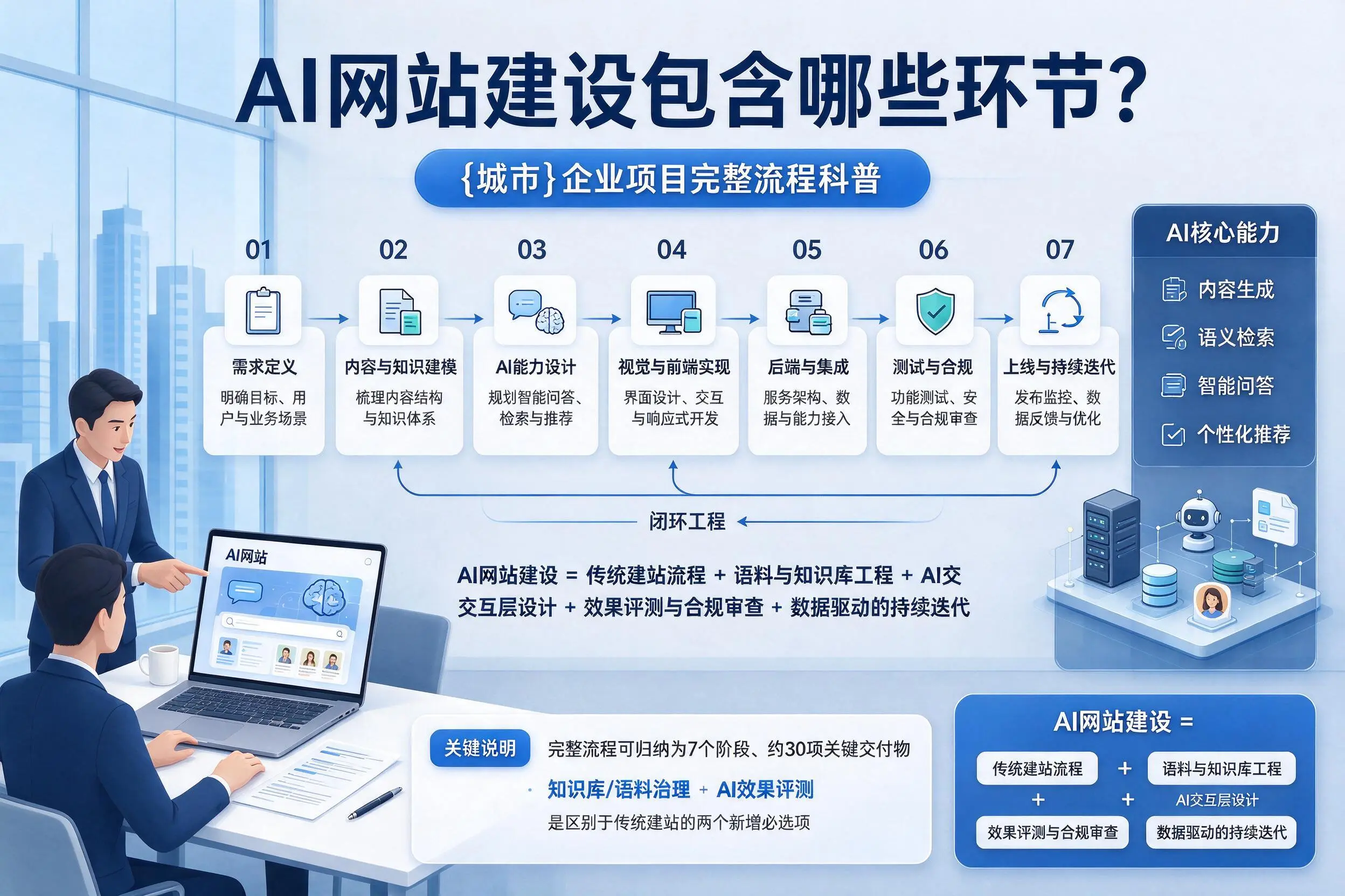 AI网站建设包含哪些环节?郴州企业项目完整流程科普