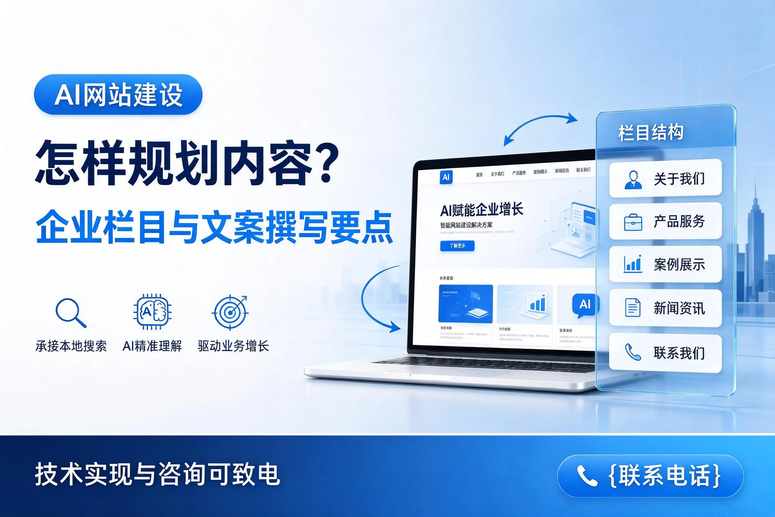 AI网站建设怎样规划内容?郴州企业栏目与文案撰写要点