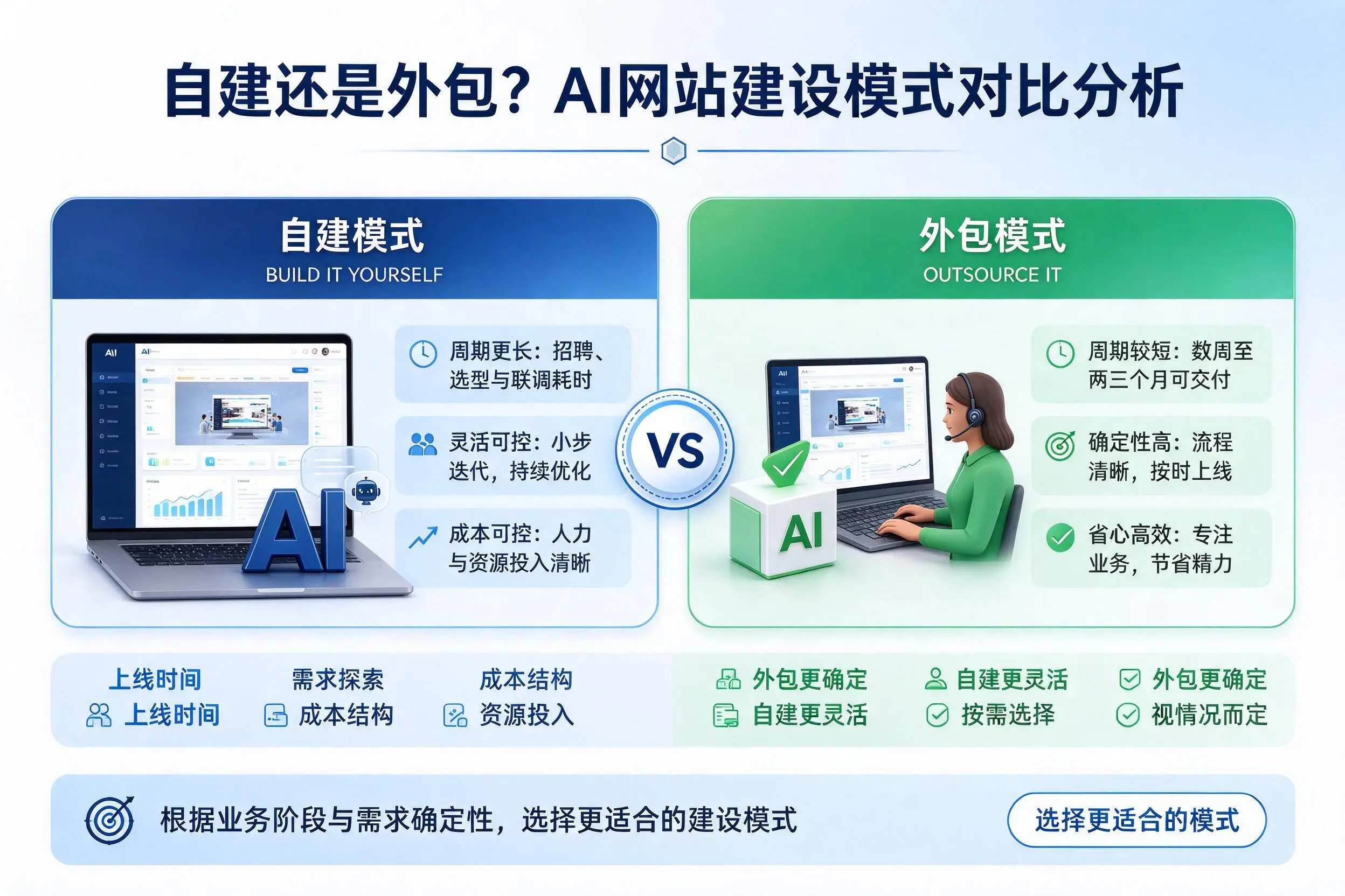 自建还是外包？郴州AI网站建设模式对比分析