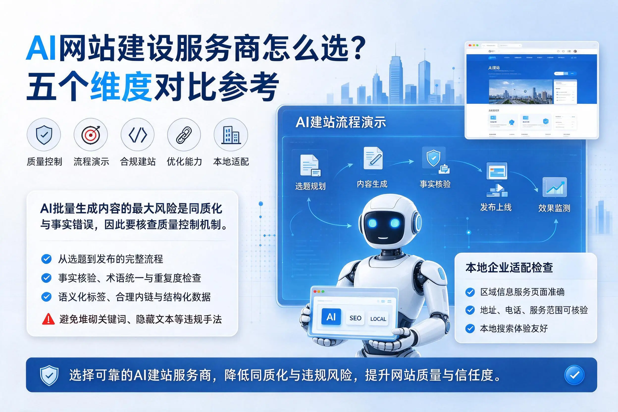 郴州AI网站建设服务商怎么选？五个维度对比参考